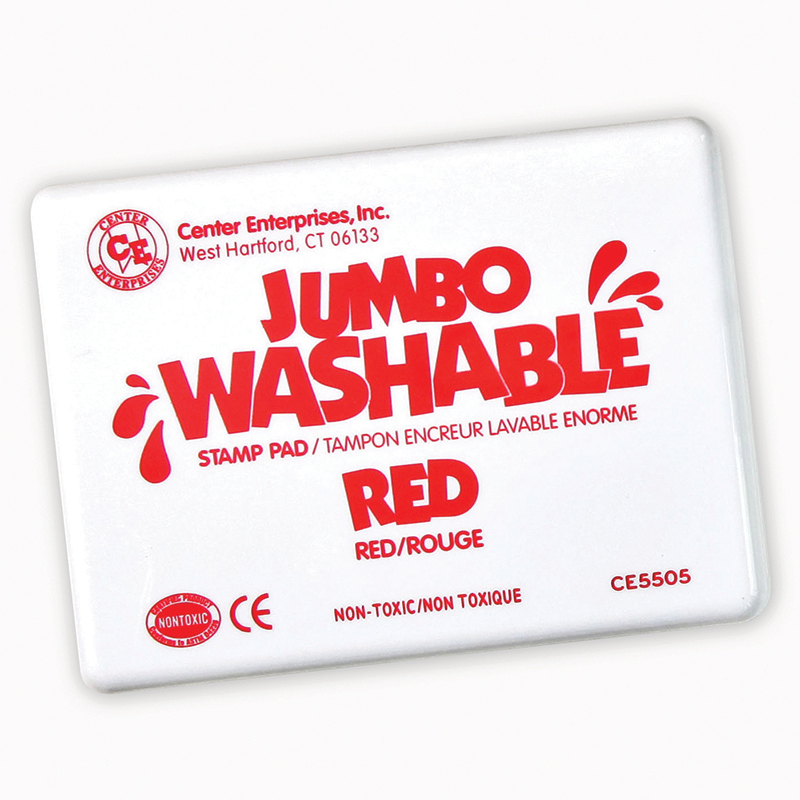 (2 Ea) Jumbo Stamp Pad Red Washable