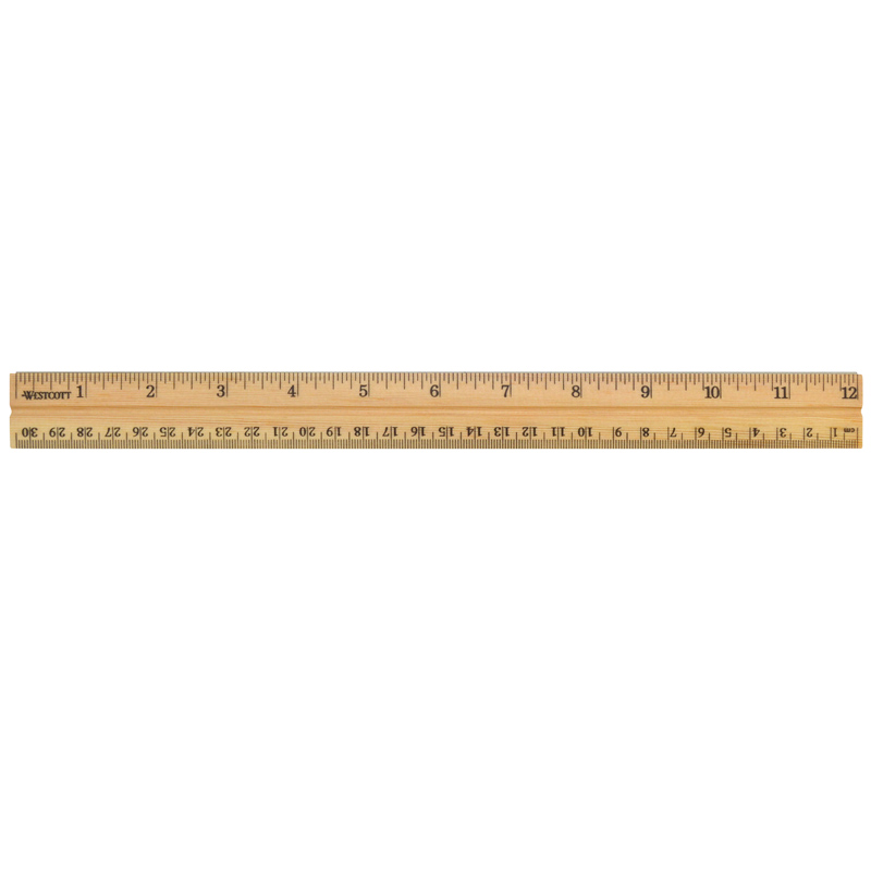 School Ruler Wood 12 In Single