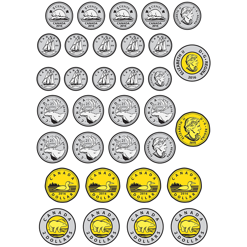 Math Diecut Magnets Canadian Coins