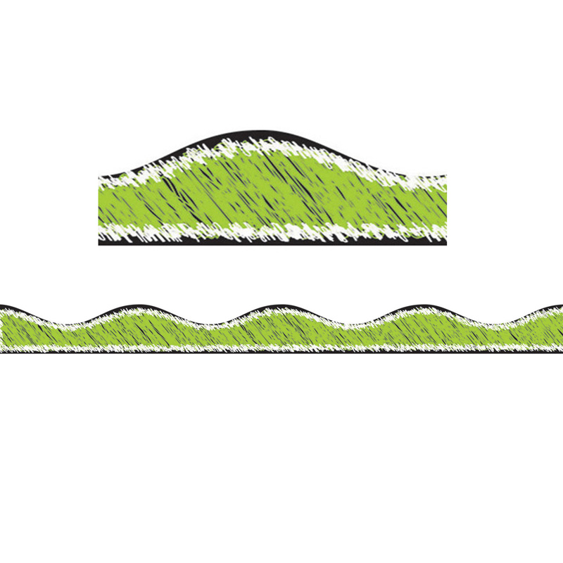 Lime Scribble Chalk Border