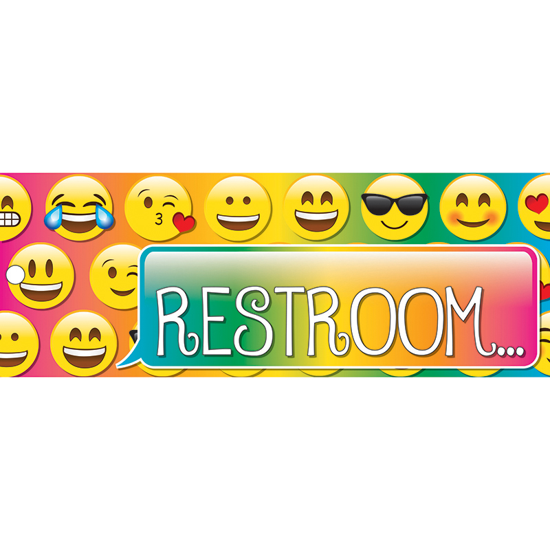 Laminated Emoji Restroom Pass