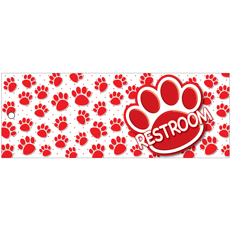 Restroom Pass Red Paws Lrg 2 Sd