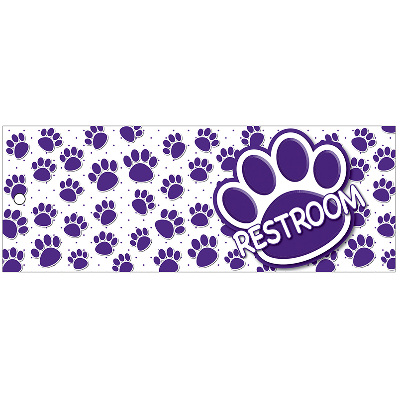 Restroom Pass Purple Paws Lrg 2 Sd