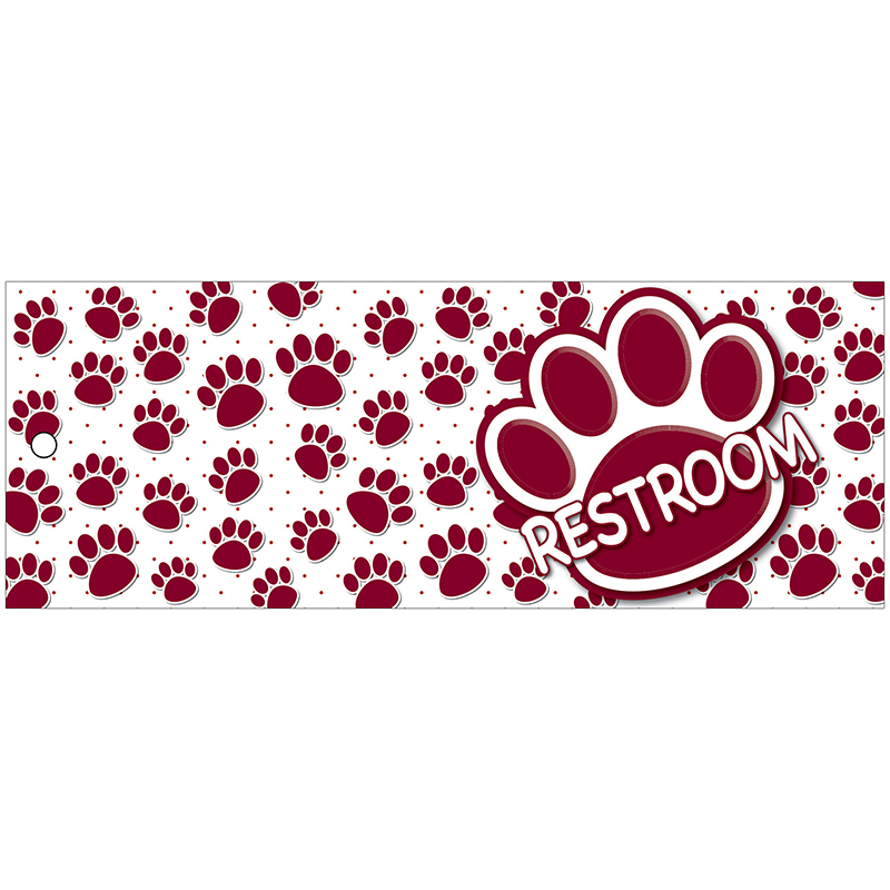 Restroom Pass Maroon Paws Lrg 2 Sd