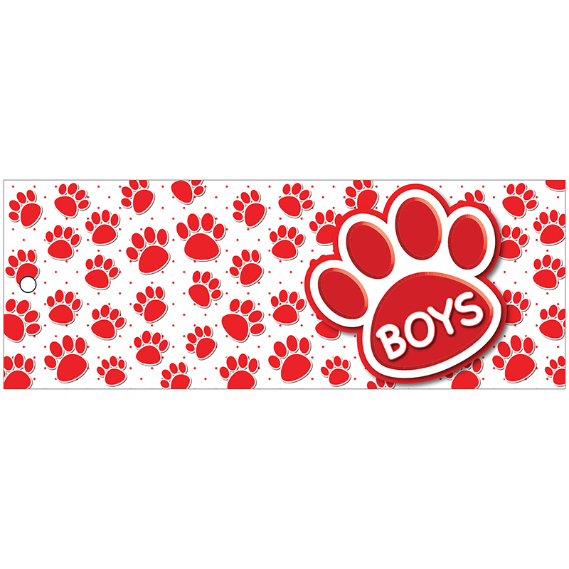 Boys Pass 9x3.5 Red Paws 2 Sided