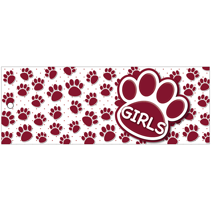 Girls Pass 9x3.5 Maroon Paws 2 Side