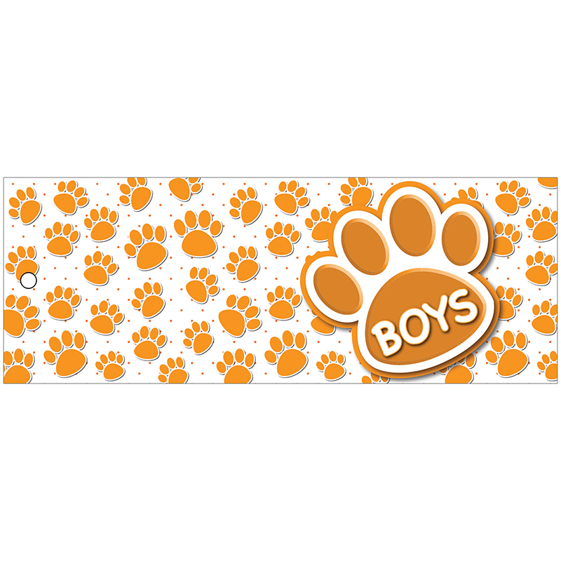 Boys Pass 9x3.5 Orange Paws 2 Sided