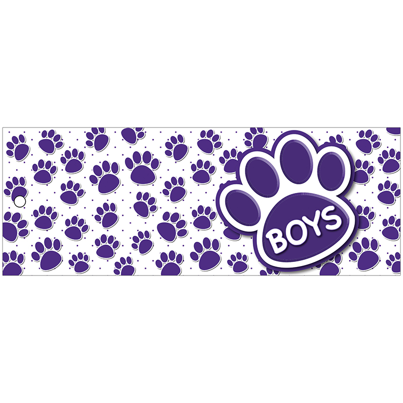 Boys Pass 9x3.5 Purple Paws 2 Sided