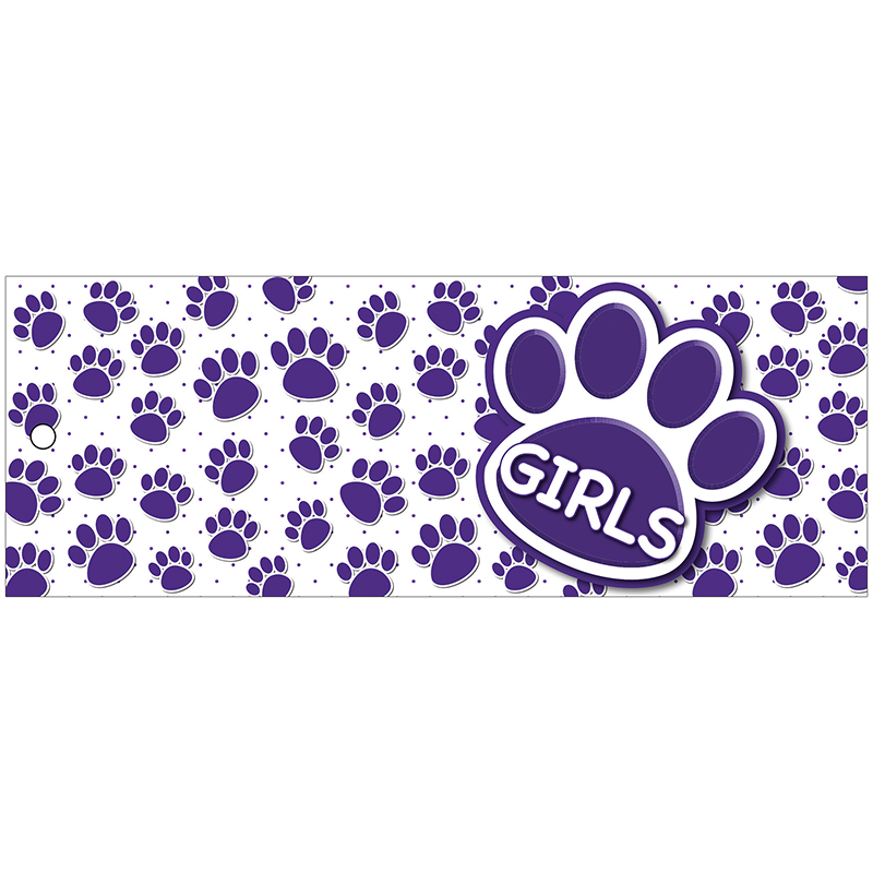 Girls Pass 9x3.5 Purple Paws 2 Side