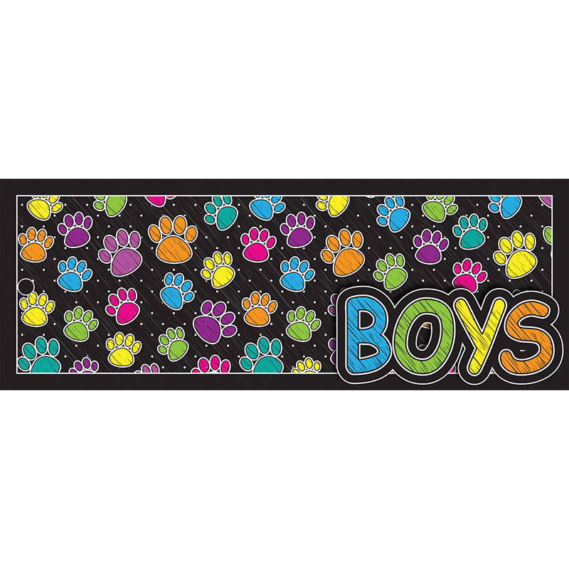 Laminated Hall Pass Colored Paw Boy