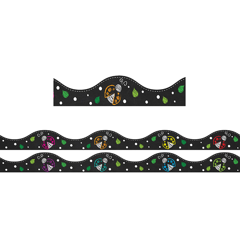 Chalk Ladybugs Magnetic Border