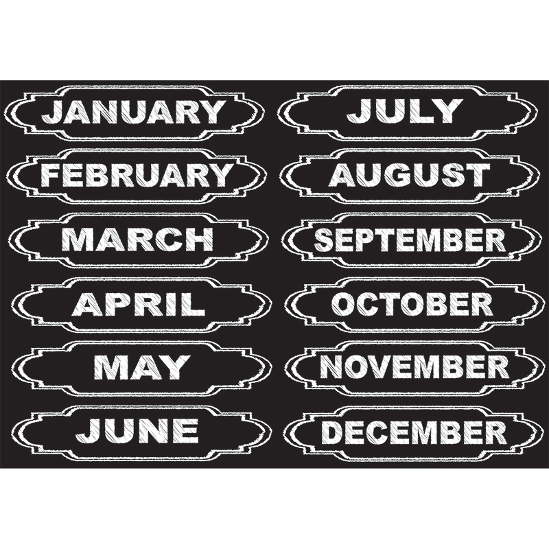 Die-Cut Magnets Chalkboard Calendar