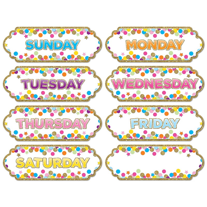 Magnetic Confetti Days The Week