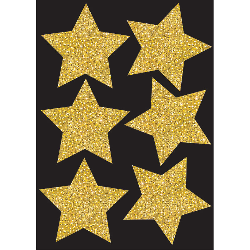 Die Cut Magnets 4in Gold Sparkle
