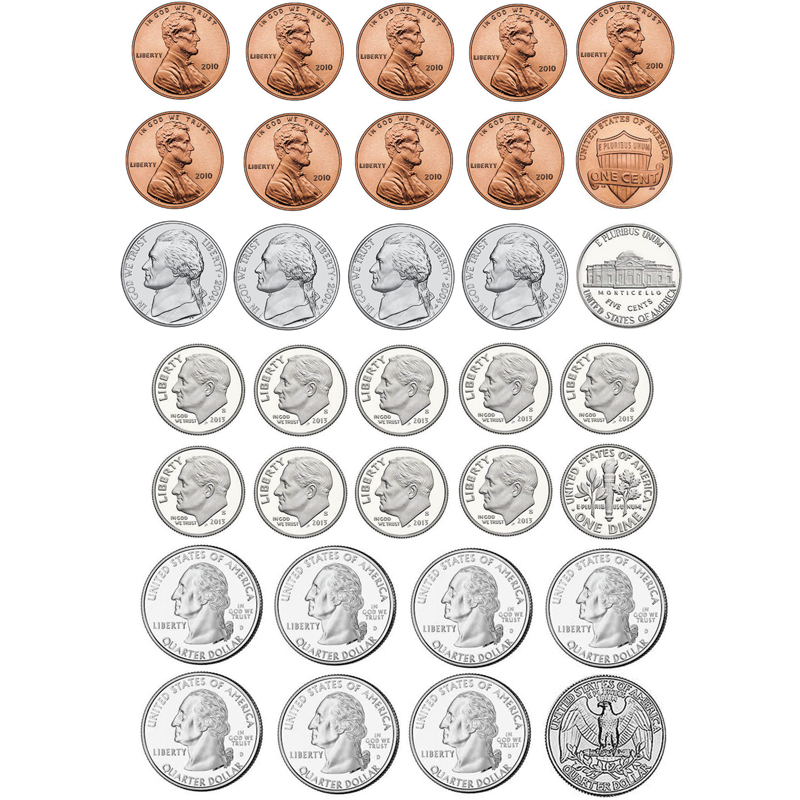 Money Foam Manipulatives Us Coins