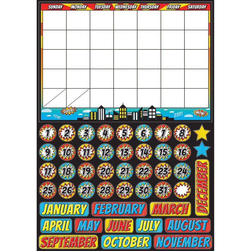 Superhero Calndr Magnetic Mini Bbs