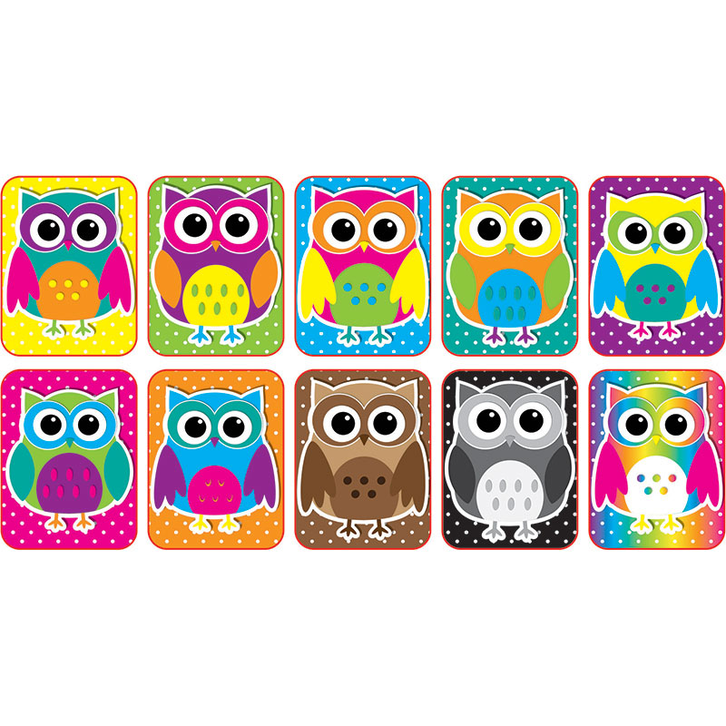 Color Owls Mini Whiteboard Erasers