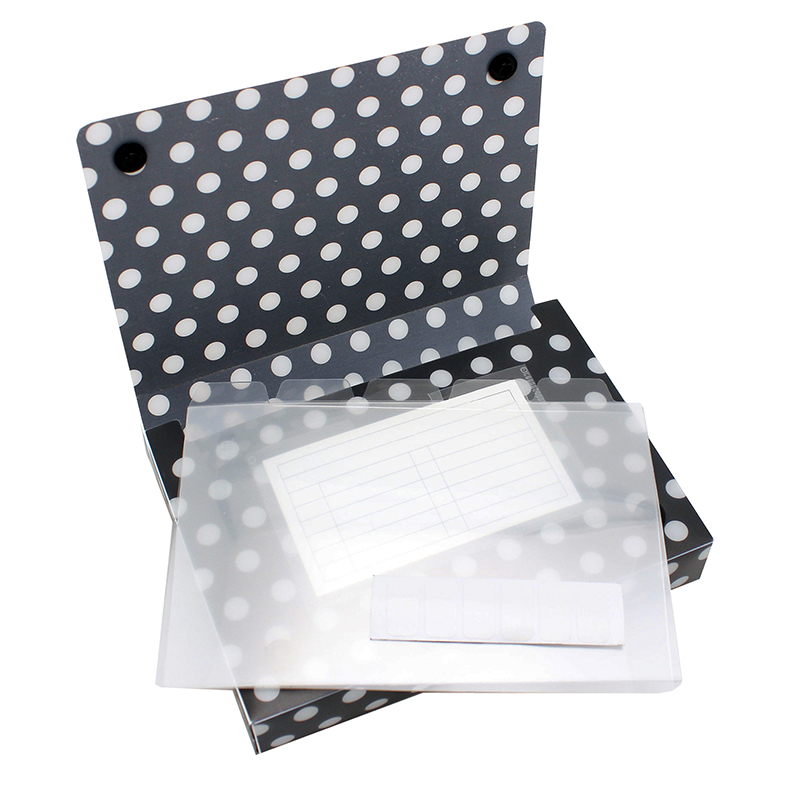 5pk Index Card Holder Black & White