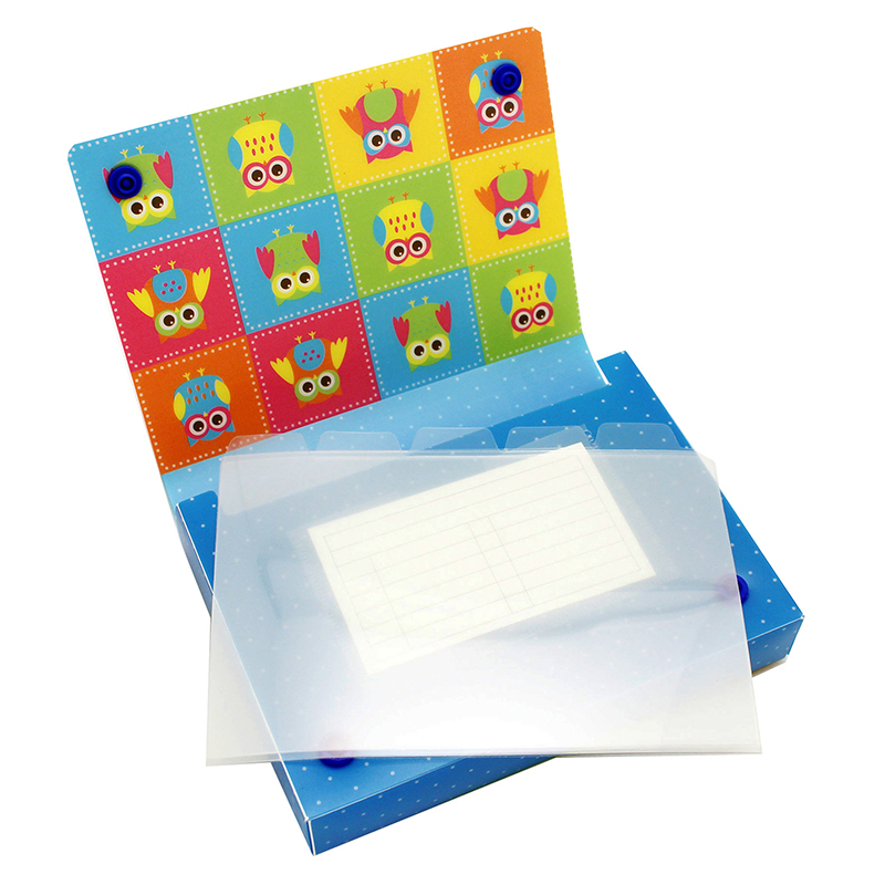 5 Pk Index Card Holder 4x6 Owls