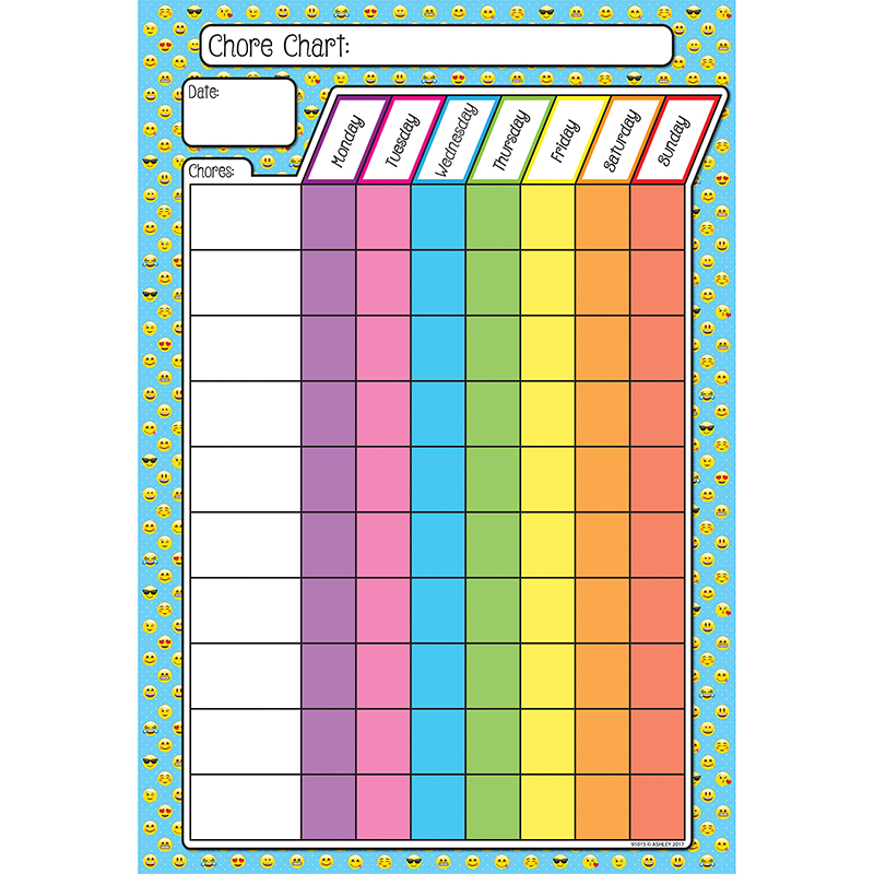 Emoji Chores 13x19 Smart Poly Chart