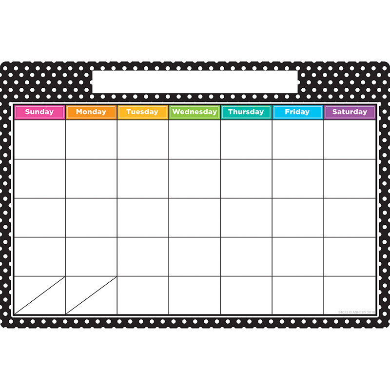 Smart Black White Plka Dots Calendr