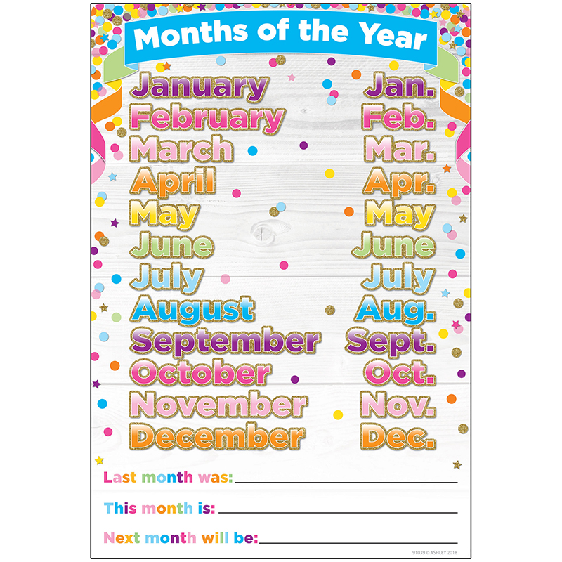 Smart Confetti Months The Year Chrt