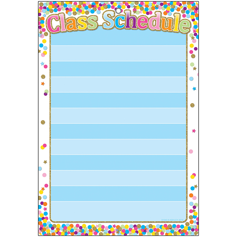 Smart Confetti Class Schedule Chart