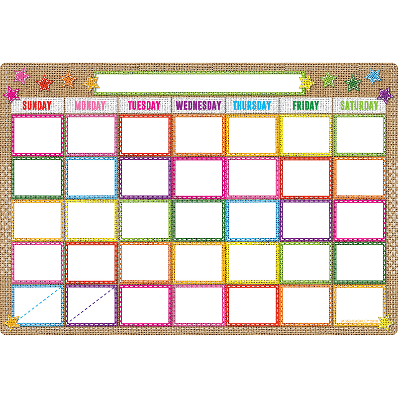 Smart Burlap Stitched Calendar