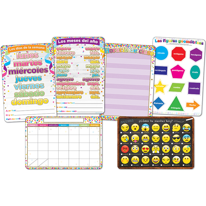 6pk Spanish Classroom Charts