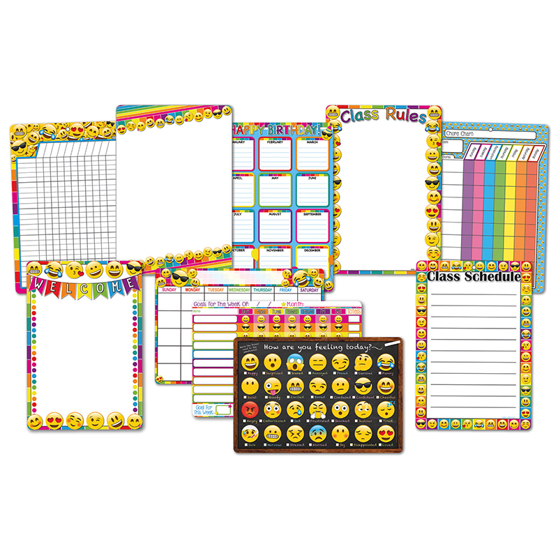 10 Pk Emoji Classroom Charts 13x19