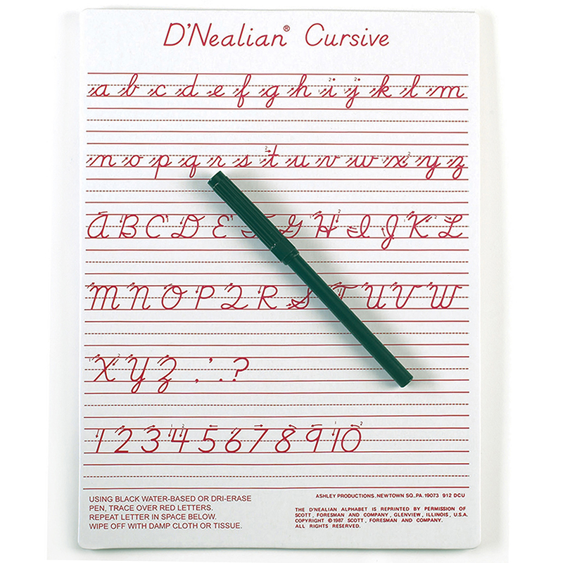 Dnealian Cursive Write-On/Wipe-Off