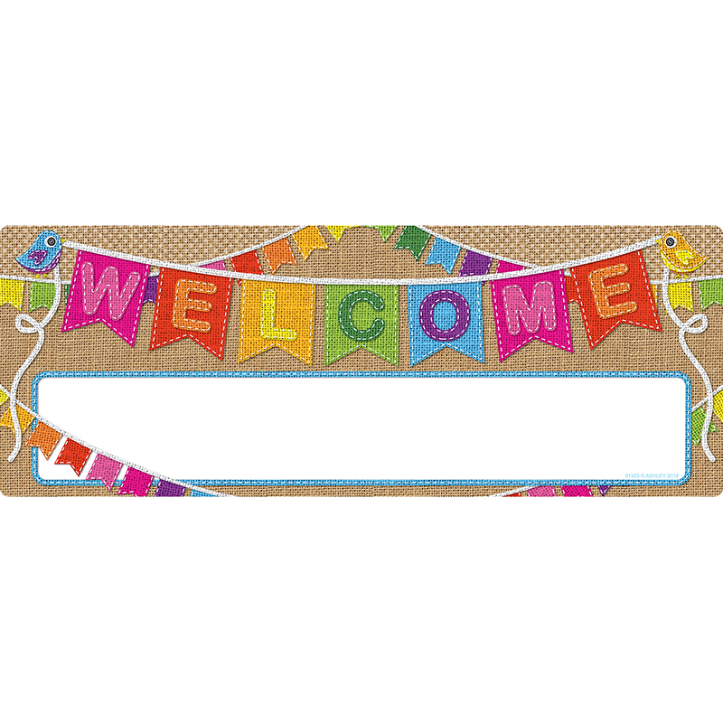 Smart Poly Welcome Banner Burlap
