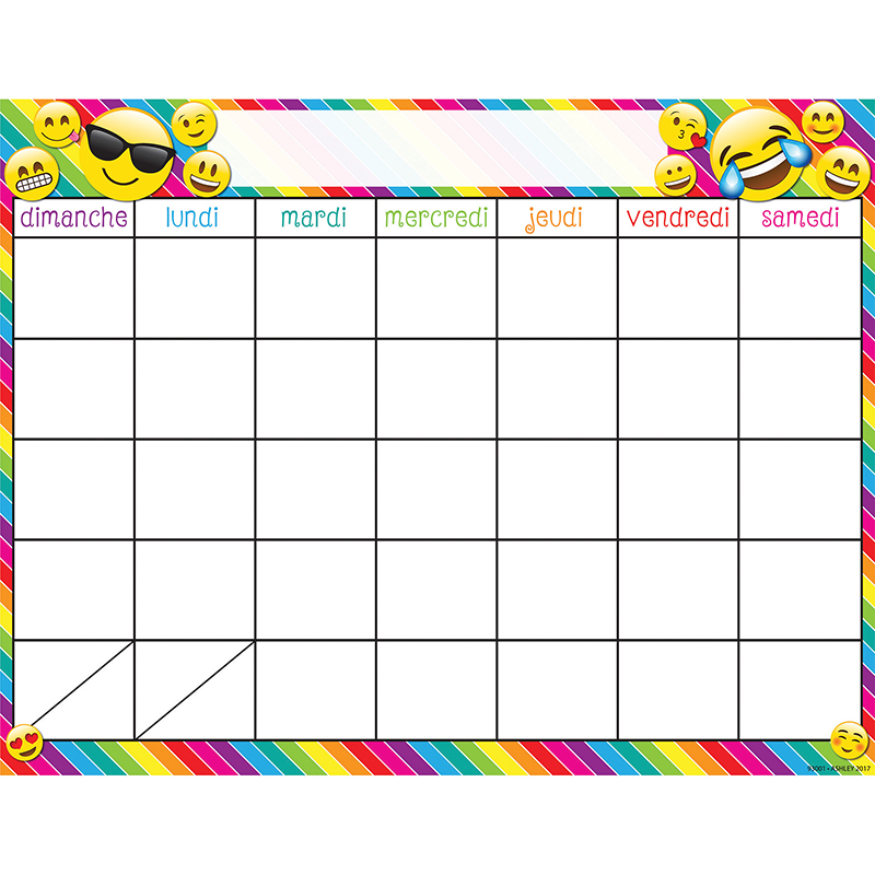 French Calendar Dry Erase Glossy 45