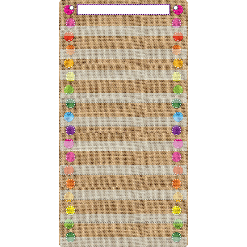 Pocket Chart 10 Pocket Sched Burlap