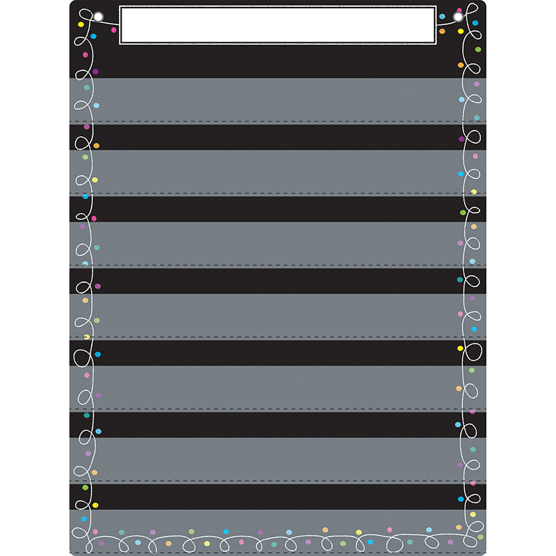 Pocket Chart 7 Pockets Chalk Loops