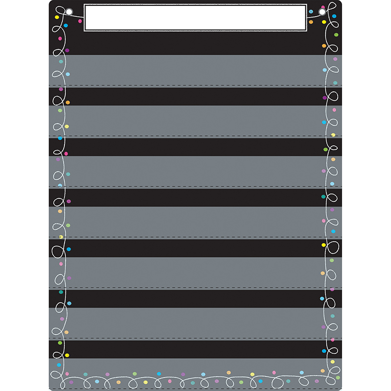 Pocket Chart 7 Pockets Chalk Loops