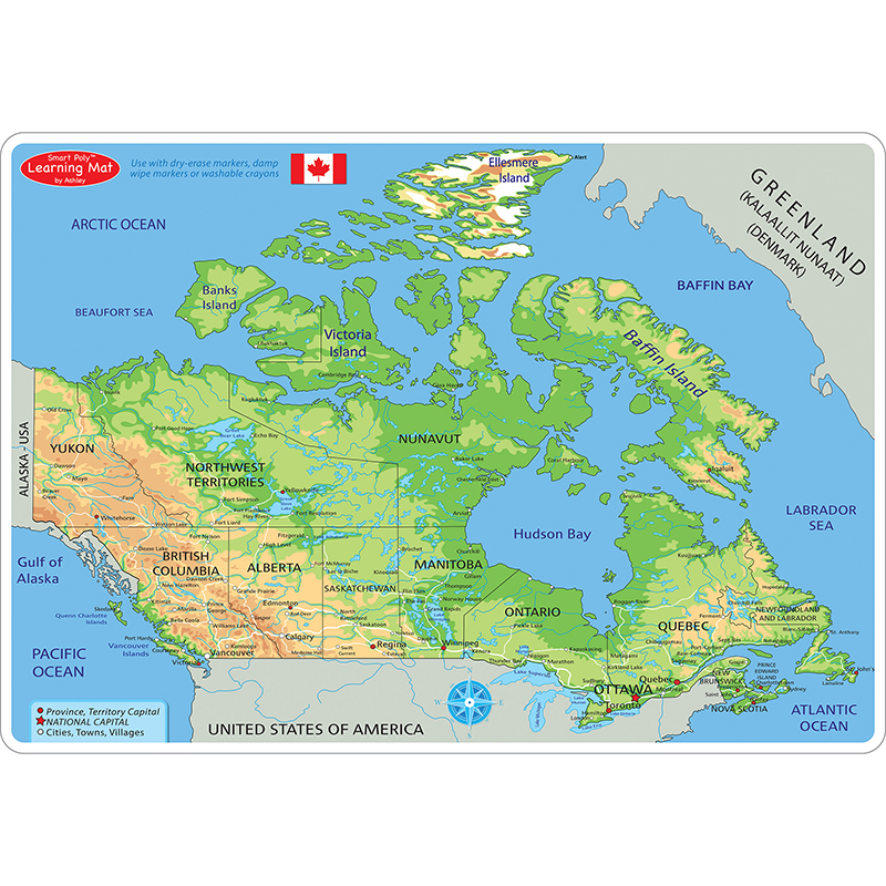 Canadian Map Learning Mat 2 Sided