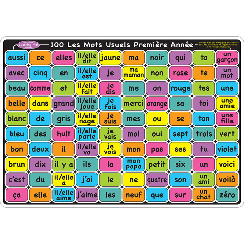 French Sight Word Gr 1-2 Mat 2 Side