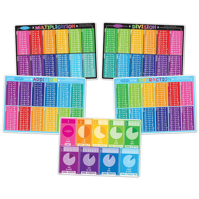 5 Pk Assorted Math Learning Mats