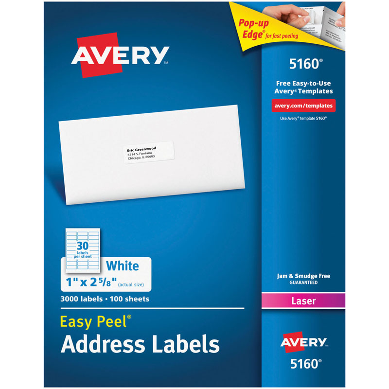 Avery Easy Peel White Address