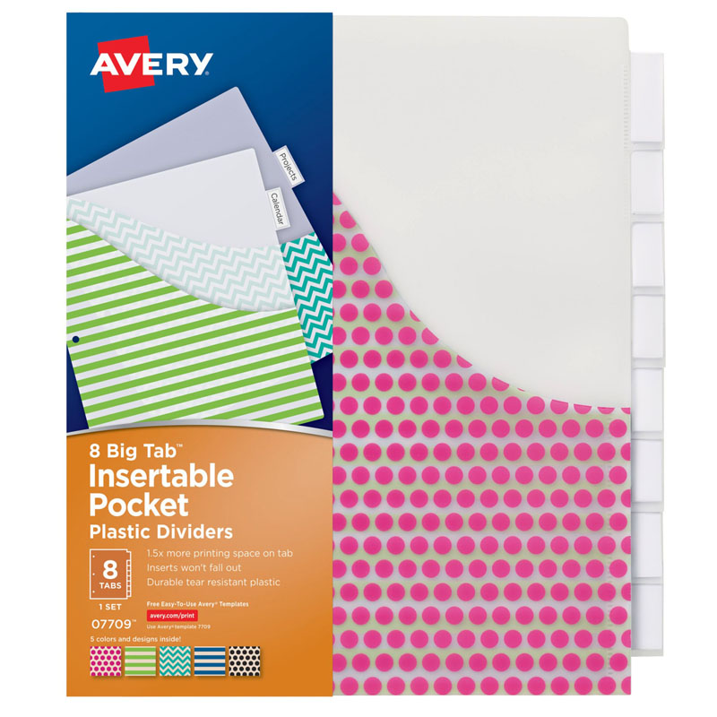 Avery Big Tab 8 Tab Pocket