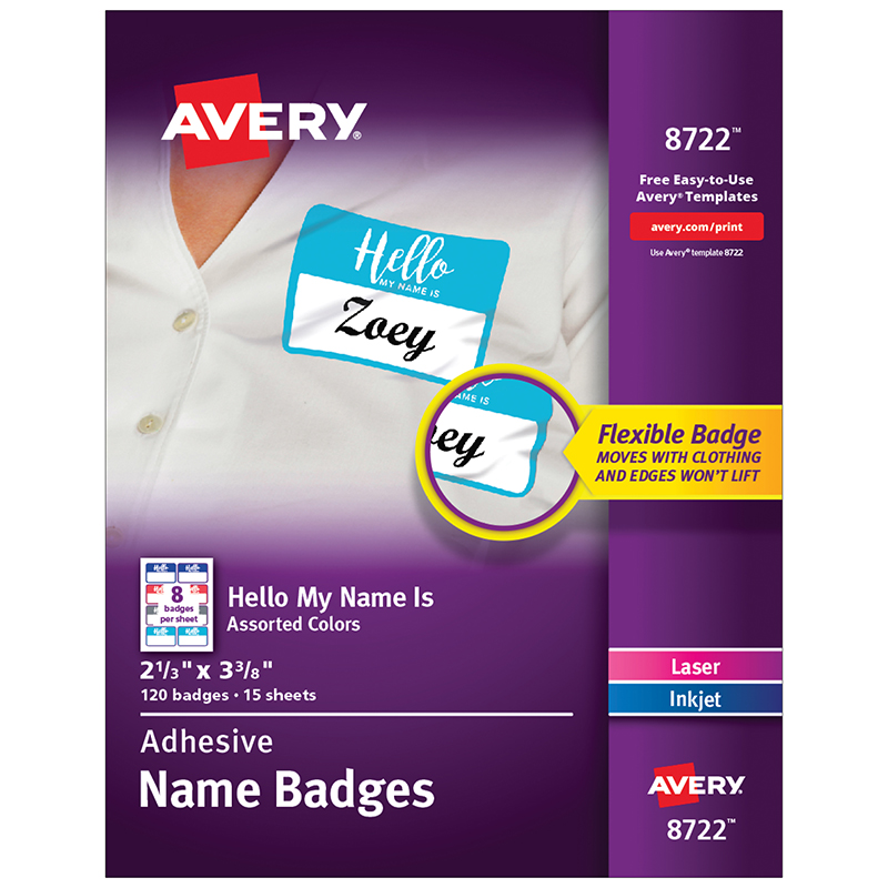 Flexible Adhesive Name Badge Labels