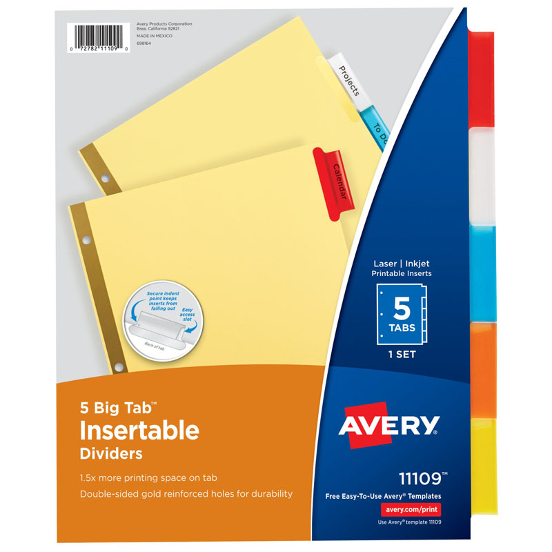 Avery Worksaver Big Tab Insertable