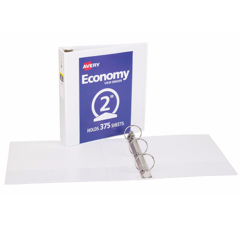 2in Capacity White View Binder