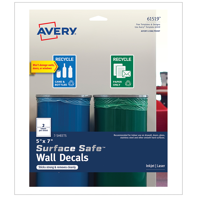 Surface Safe Wall Decals 5in X 7in