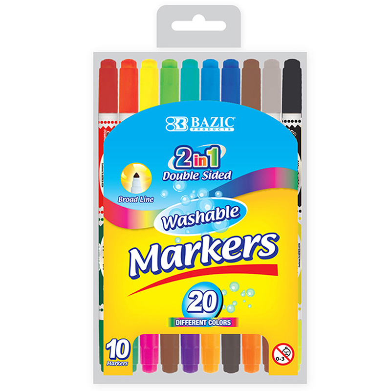Washable Markers Double Tip 10 Clrs