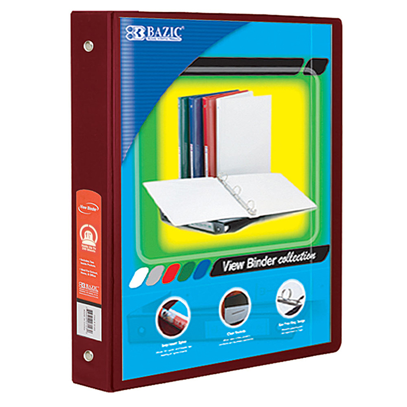 3ring Binder W/ Pockts 1.5in Brgndy