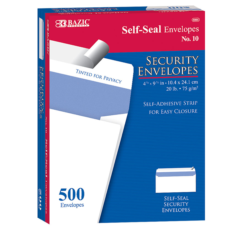 10 Self Seal Security Envelopes