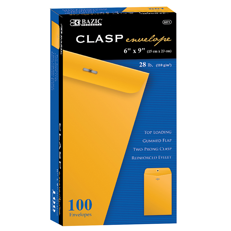 Bazic Clasp Envelopes 6 X 9