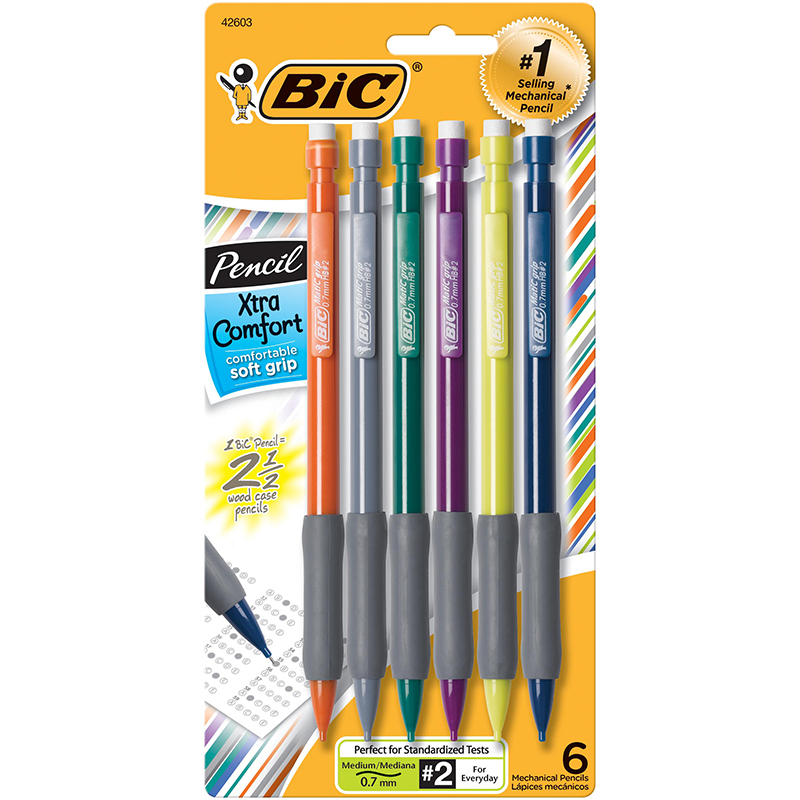 Bic Matic Grip 6pk Asst Mechanical